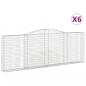 Preview: Gabionen mit Hochbogen 6 Stk. 400x30x140/160cm Verzinktes Eisen