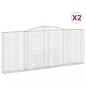 Preview: Gabionen mit Hochbogen 2 Stk. 400x30x160/180cm Verzinktes Eisen