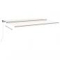 Preview: Markise Manuell Einziehbar mit LED 500x300 cm Creme