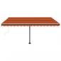 Preview: Standmarkise Manuell Einziehbar 450x300 cm Orange/Braun