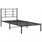 Preview: Bettgestell mit Kopfteil Metall Schwarz 90x200 cm