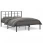 Preview: ARDEBO.de - Bettgestell mit Kopfteil Metall Schwarz 140x190 cm