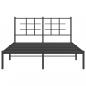 Preview: Bettgestell mit Kopfteil Metall Schwarz 140x190 cm