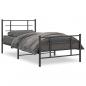 Preview: ARDEBO.de - Bettgestell mit Kopf- und Fußteil Metall Schwarz 107x203 cm