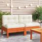 Preview: ARDEBO.de - Gartensofa ohne Armlehnen mit Kissen 2 Stk. Wachsbraun Kiefer