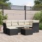 Preview: ARDEBO.de - 7-tlg. Garten-Sofagarnitur mit Kissen Schwarz Poly Rattan