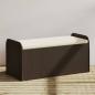 Preview: ARDEBO.de - Sitzbank mit Stauraum & Kissen Braun 115x51x52 cm Poly Rattan