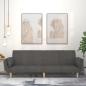 Preview: ARDEBO.de - Schlafsofa 2-Sitzer mit 2 Kissen Dunkelgrau Stoff