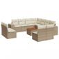 Preview: 12-tlg. Garten-Sofagarnitur mit Kissen Beige Poly Rattan