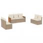 Preview: 7-tlg. Garten-Sofagarnitur mit Kissen Beige Poly Rattan