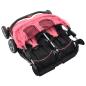 Preview: Zwillingskinderwagen Rosa und Schwarz Stahl