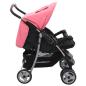 Preview: Zwillingskinderwagen Rosa und Schwarz Stahl