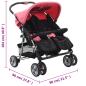 Preview: Zwillingskinderwagen Rosa und Schwarz Stahl