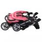 Preview: Zwillingskinderwagen Rosa und Schwarz Stahl