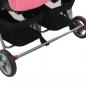 Preview: Zwillingskinderwagen Rosa und Schwarz Stahl
