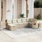Preview: ARDEBO.de - 7-tlg. Garten-Sofagarnitur mit Kissen Beige Poly Rattan
