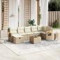Preview: ARDEBO.de - 8-tlg. Garten-Sofagarnitur mit Kissen Beige Poly Rattan