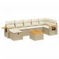 Preview: 8-tlg. Garten-Sofagarnitur mit Kissen Beige Poly Rattan