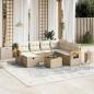 Preview: ARDEBO.de - 8-tlg. Garten-Sofagarnitur mit Kissen Beige Poly Rattan