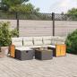 Preview: ARDEBO.de - 7-tlg. Garten-Sofagarnitur mit Kissen Schwarz Poly Rattan