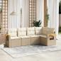 Preview: ARDEBO.de - 5-tlg. Garten-Sofagarnitur mit Kissen Beige Poly Rattan