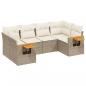 Preview: 6-tlg. Garten-Sofagarnitur mit Kissen Beige Poly Rattan