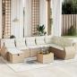 Preview: ARDEBO.de - 9-tlg. Garten-Sofagarnitur mit Kissen Beige Poly Rattan