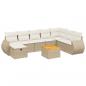 Preview: 9-tlg. Garten-Sofagarnitur mit Kissen Beige Poly Rattan