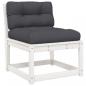 Preview: 4-tlg. Garten-Lounge-Set mit Kissen Weiß Massivholz Kiefer