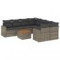Preview: 9-tlg. Garten-Sofagarnitur mit Kissen Grau Poly Rattan