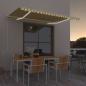 Preview: ARDEBO.de - Automatische Markise mit LED & Windsensor 400x350 Gelb/Weiß