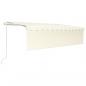 Preview: Markise Automatisch mit Rollo LED Windsensor 5x3 m Creme 