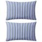Preview: ARDEBO.de - Gartenkissen 2 Stk. Streifenmuster 60 x 40 cm Marineblau