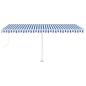 Preview: Markise Automatisch mit LED & Windsensor 500x300 cm Blau Weiß
