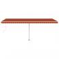 Preview: Automatische Markise mit LED & Windsensor 600x300 Orange/Braun
