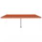 Preview: Standmarkise Manuell Einziehbar 600x300 cm Orange/Braun
