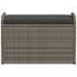 Preview: Sitzbank mit Stauraum & Kissen Grau 80x51x52 cm Poly Rattan