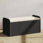Preview: ARDEBO.de - Sitzbank mit Stauraum & Kissen Schwarz 115x51x52 cm Poly Rattan