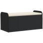 Preview: Sitzbank mit Stauraum & Kissen Schwarz 115x51x52 cm Poly Rattan