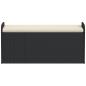 Preview: Sitzbank mit Stauraum & Kissen Schwarz 115x51x52 cm Poly Rattan