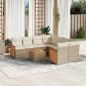 Preview: ARDEBO.de - 9-tlg. Garten-Sofagarnitur mit Kissen Beige Poly Rattan
