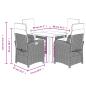 Preview: 5-tlg. Garten-Essgruppe mit Kissen Beige Poly Rattan