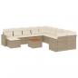 Preview: 12-tlg. Garten-Sofagarnitur mit Kissen Beige Poly Rattan