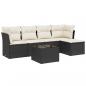 Preview: 6-tlg. Garten-Sofagarnitur mit Kissen Schwarz Poly Rattan