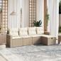 Preview: ARDEBO.de - 5-tlg. Garten-Sofagarnitur mit Kissen Beige Poly Rattan