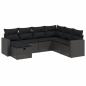 Preview: 7-tlg. Garten-Sofagarnitur mit Kissen Schwarz Poly Rattan