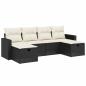 Preview: 6-tlg. Garten-Sofagarnitur mit Kissen Schwarz Poly Rattan