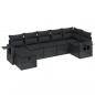 Preview: 7-tlg. Garten-Sofagarnitur mit Kissen Schwarz Poly Rattan