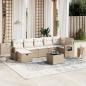 Preview: ARDEBO.de - 8-tlg. Garten-Sofagarnitur mit Kissen Beige Poly Rattan