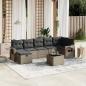 Preview: ARDEBO.de - 8-tlg. Garten-Sofagarnitur mit Kissen Grau Poly Rattan